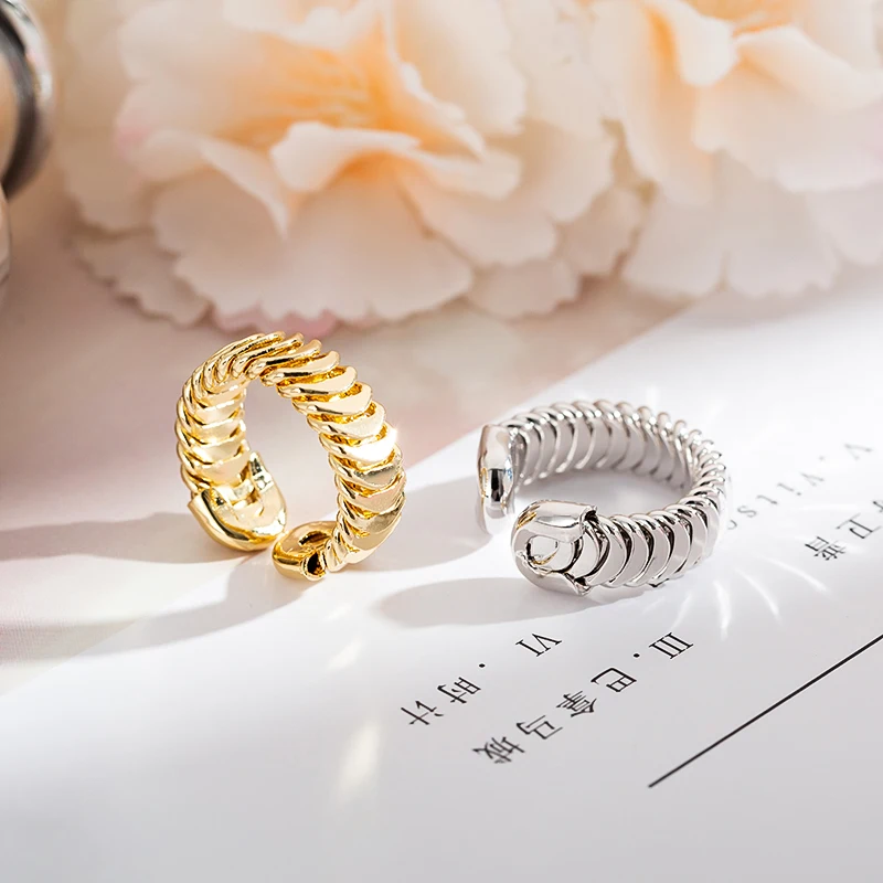  Simple Style Snake Bones Pattern Stainless Steel Ring