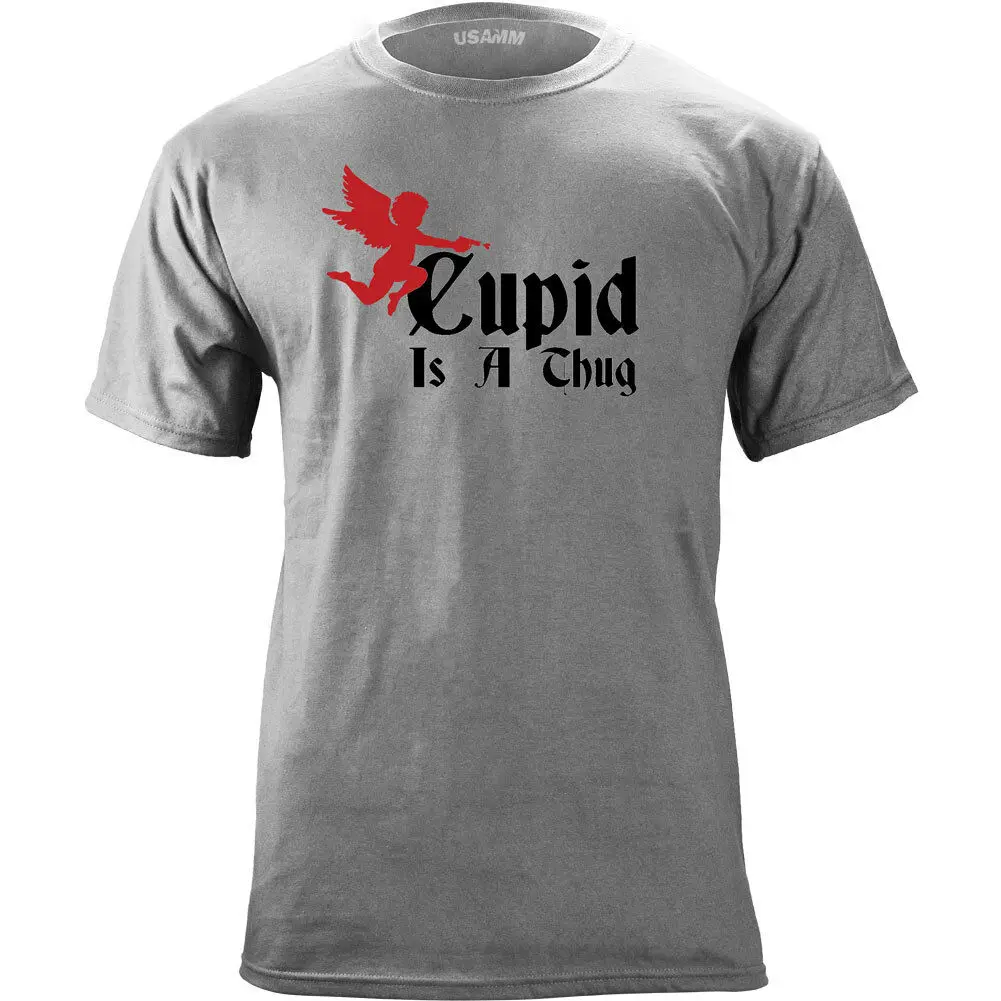 Cupid Is A Thug. Funny Spoof  Angel Graphic Printed T-Shirt. Summer Cotton Short Sleeve O-Neck Mens T Shirt New S-3XL