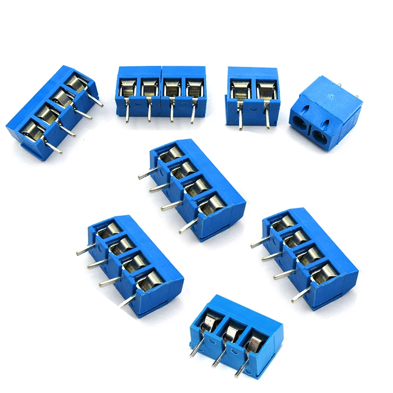 10Pcs/lot KF301-5.0-2P KF301-3P Pitch 5.0mm Straight Pin 2P 3P Screw PCB Terminal Block Connector