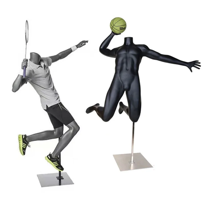 Sports Badminton Model Men's Whole Body Mannequin Buckle Playing Basketball Posture Imitation Real and Fake