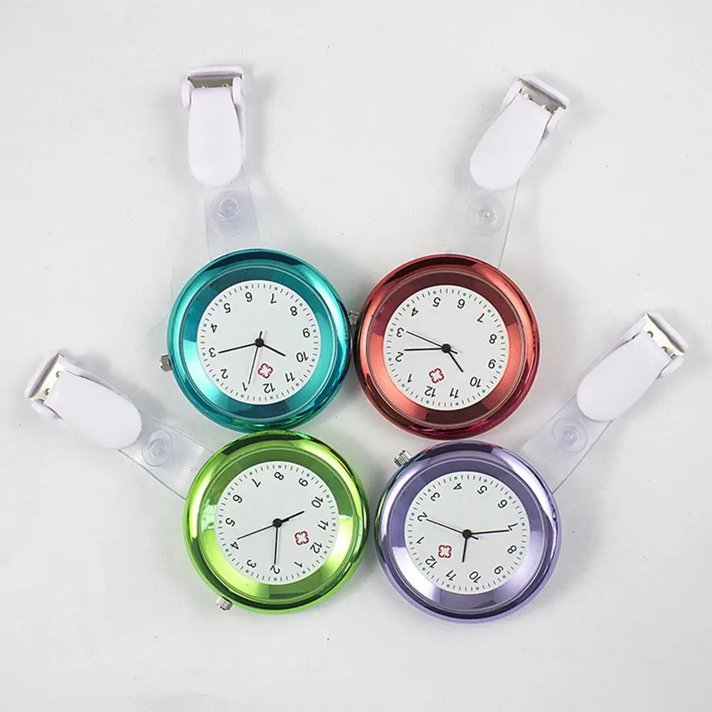 Reloj de bolsillo con números redondos para mujer, broche analógico de cuarzo para enfermera, médico, accesorios con Clip, gran oferta