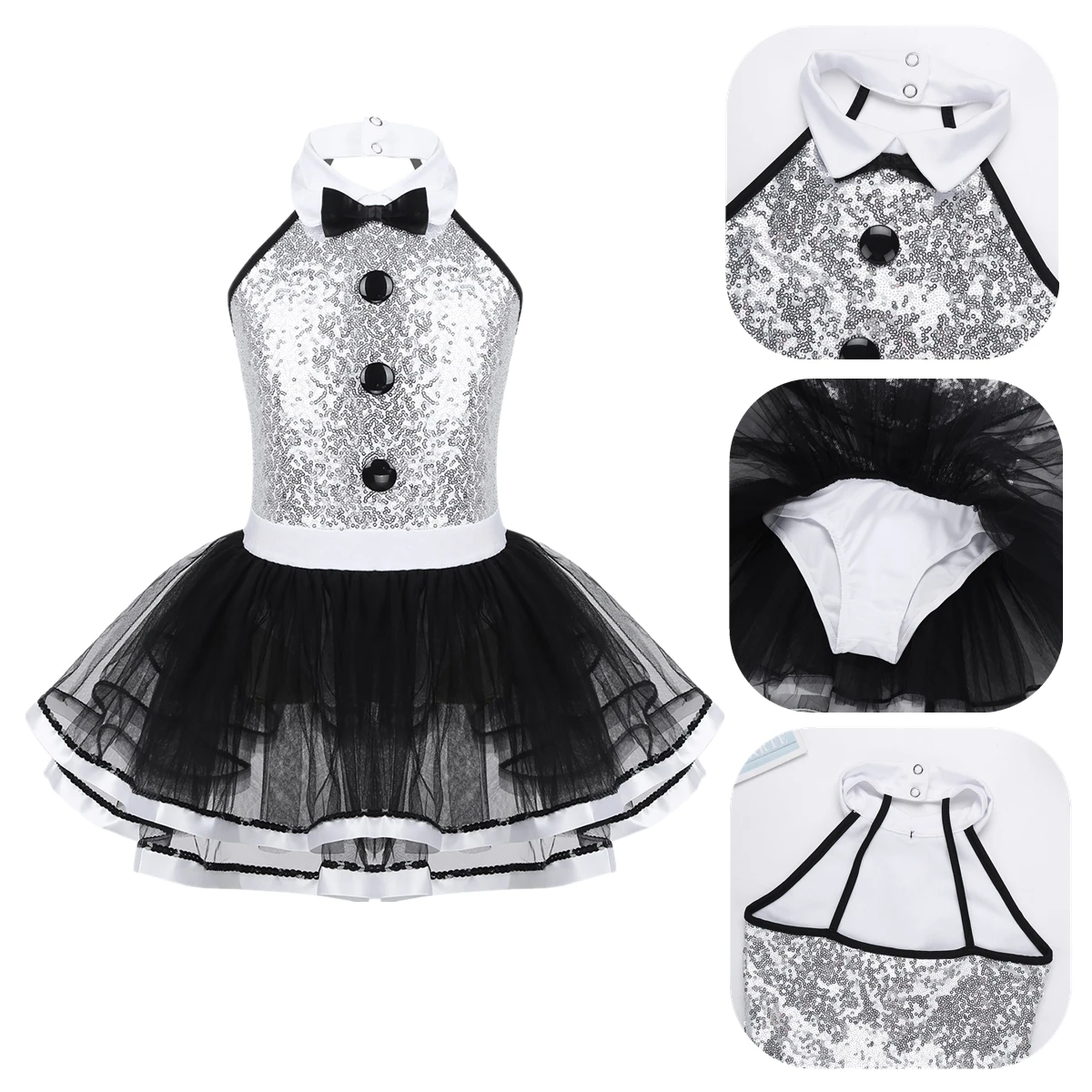 Crianças menina natal ballet dança vestido brilhante lantejoulas sem mangas tutu vestido ginástica collant moderno festa de dança cosplay traje