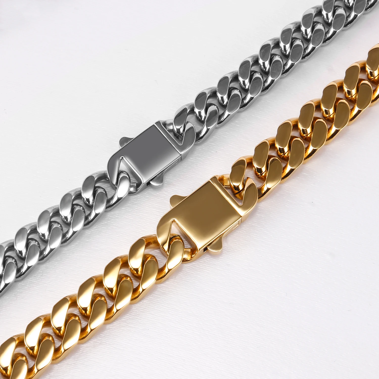 7/9/11/13/15MM Width Cuban Chain Stainless Steel Necklace for Men Women Hip Hop Punk  Jewelry Gift