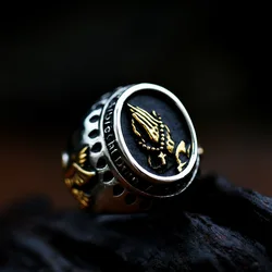 BEIER 316l stainless steel fashion unique Vintage God Religious Praying Hands punk man ring  jewelry party gift BR8-267