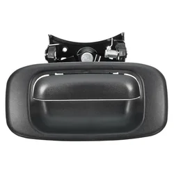 For 1999-2007 Chevy Silverado GMC Sierra Rear Outside Tail Gate Black Tailgate Liftgate Latch Door Handle & Bezel Set
