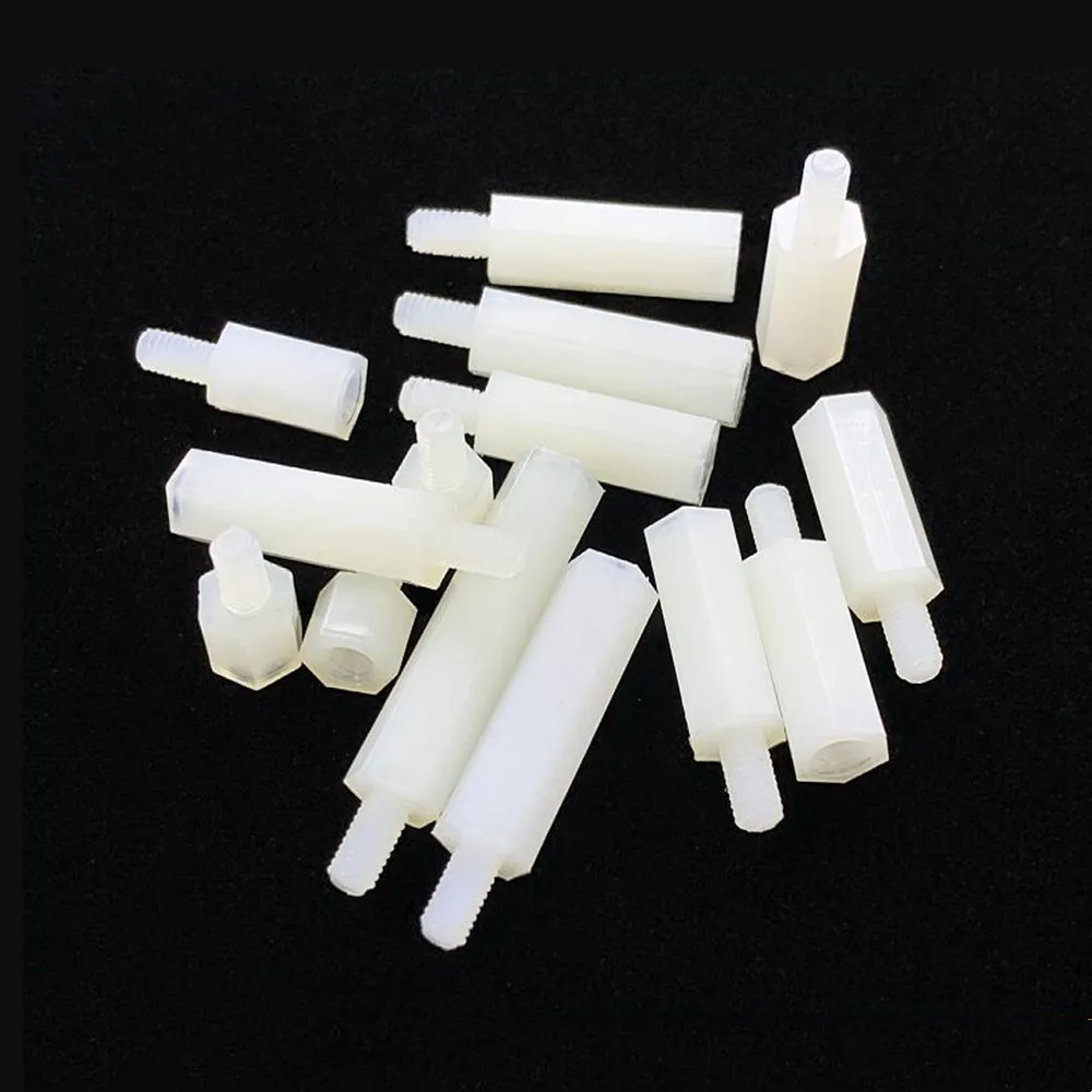 

500 шт./1 лот ID: 3xH/4xH + 6 с шестиугольной резьбой, пластиковая опора, нейлоновая изоляционная колонна с одной головкой M3 M4 * 5 6 7 8 9 10-30 мм + 6