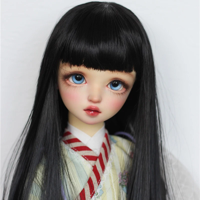 1/3 1/4 1/6 1/8 Long Fashion Style Black Hair High Temperature Wire For BJD Doll Wig