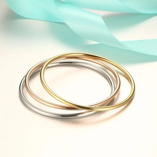 Vnox Classic elegancka cienka bransoletka dla dziewczynek dzieci kobiety, bransoletki mankietowe Temperament dziecko ze stali nierdzewnej eleganckie proste ozdoby