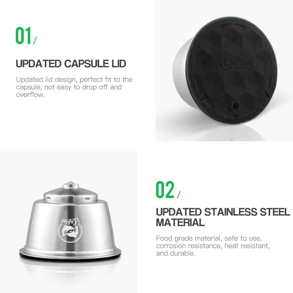 Reusable Coffee Capsule Pod For Dolce Gusto Refillable Filter Stainless Steel Compatible with Lumio Coffee Maker Machine