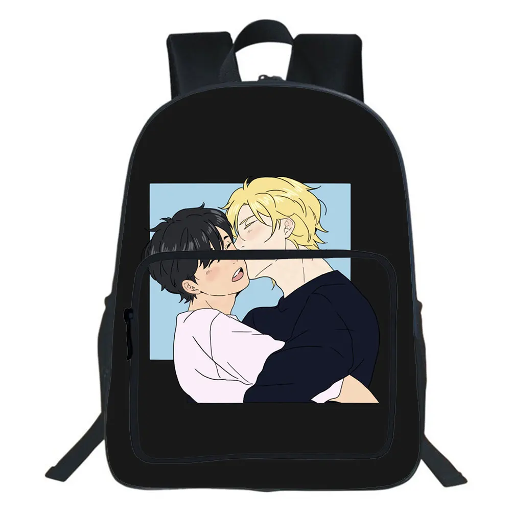 Banana fish backpack boys girls bag Double-layer backpack teen schoolbag Unisex bag rucksack mochila. Support custom logo