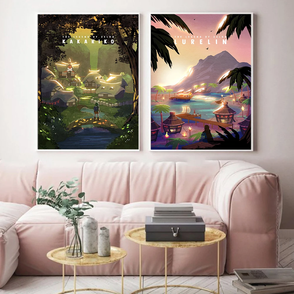Travel Modern Poster Video Game Canvas Painting Zelda Legend Art Print Natural Botanical Wall Picture For Living Room Home Decor view 3