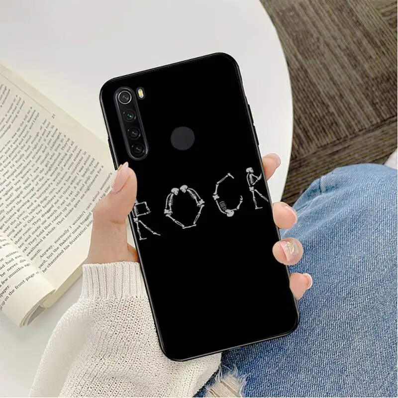 Yinuoda Rock roll skull Coque Shell Phone Case Phone Case For Redmi K20 Note 5 7 7a 6 8 Pro note 8T 9 Xiaomi Mi 8 9 SE