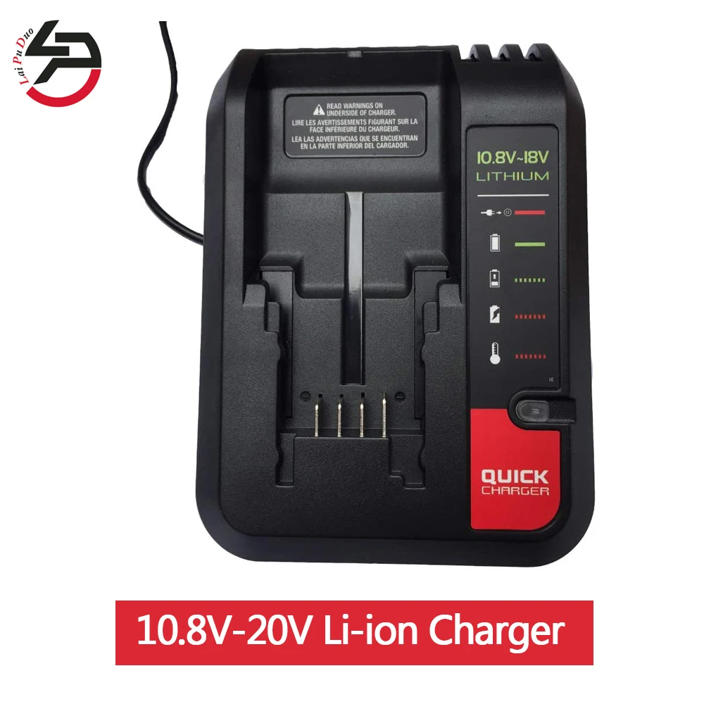 Replacement Battery Charger 10.8V-20V Li-ion Battery LB20 LBXR20 PCC692L BDCAC202 for Black Decker for Porter-cable for Stanley