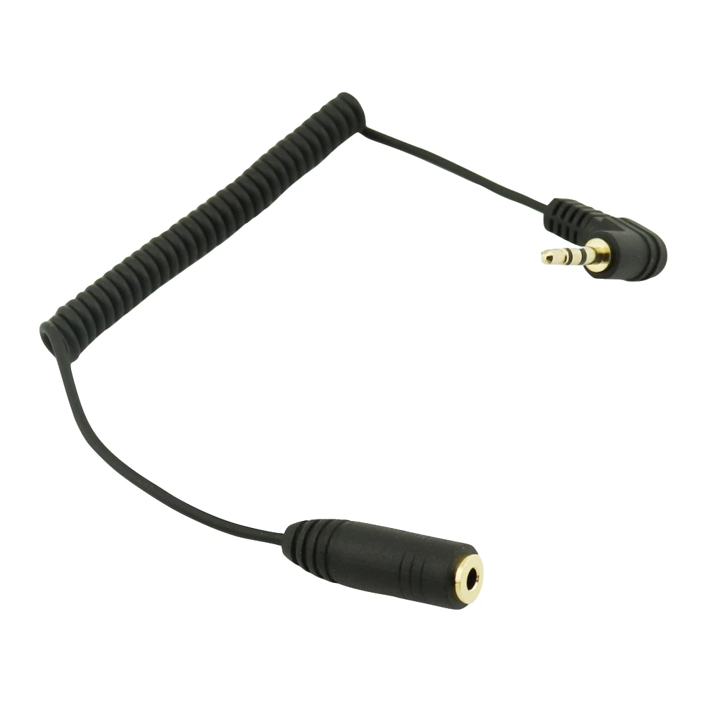1pc Gold Plated 2.5mm 3 Pole Male to 2.5mm Female Jack Adapter Audio M/F Extension Coiled Spiral Cable Cord