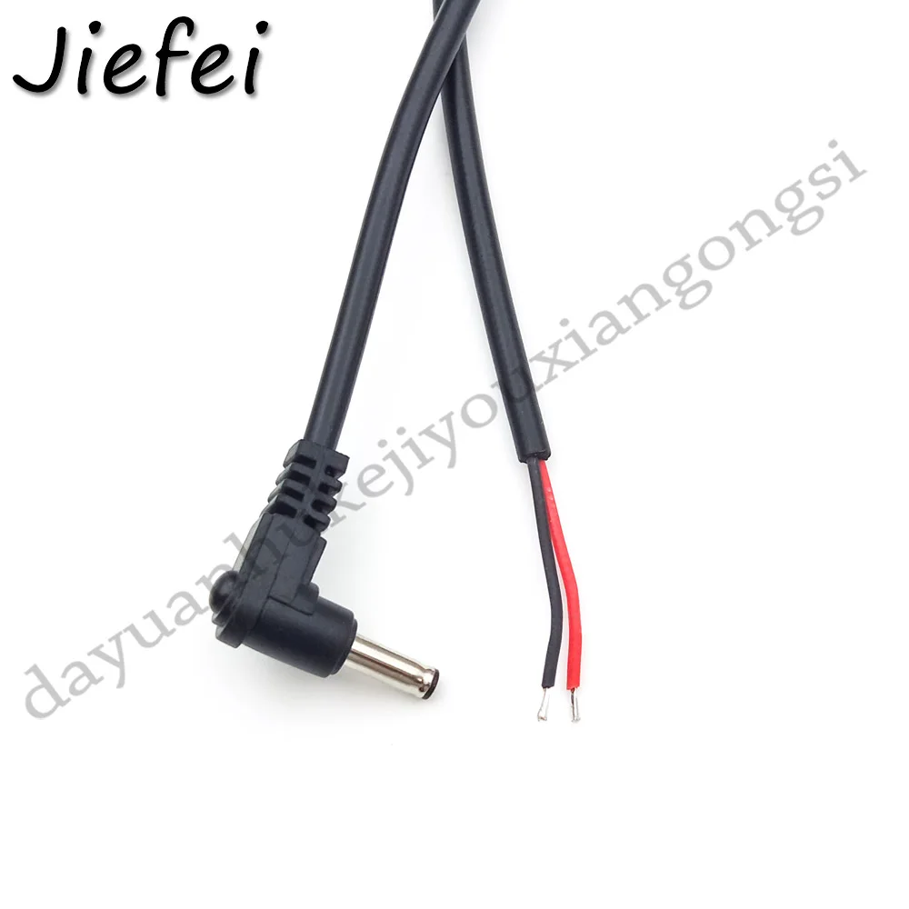 4Pcs 3.5*1.3mm 3.5mmX1.3mm  3.5X1.3 4.0X1.7 22AWG Right angle 90 degrees DC Power Plug with  Cable Black Charging Connector 25cm