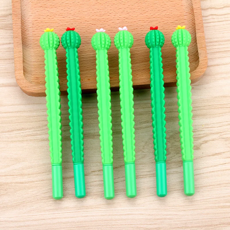 1pc Cactus Kawaii piante verdi penna neutra penne carine per ufficio scolastico regali di scrittura cancelleria coreana penne promozionali per penne