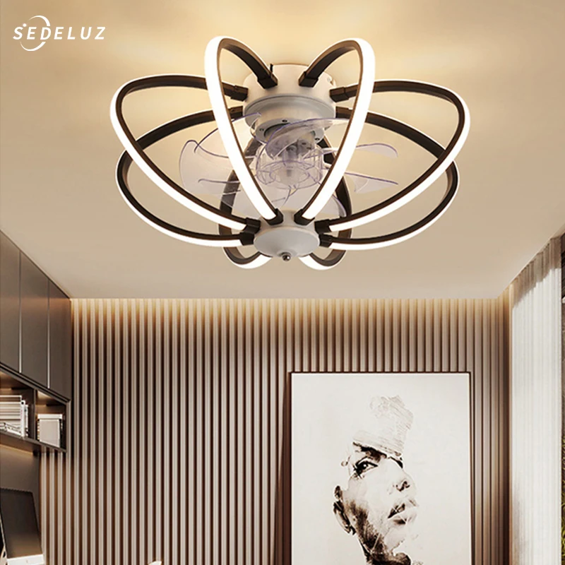 LED Ceiling Fan with Lights Remote Control Bedroom Decor Ventilator Lamp Living Room Dining Room LED Ceiling Fan Lights
