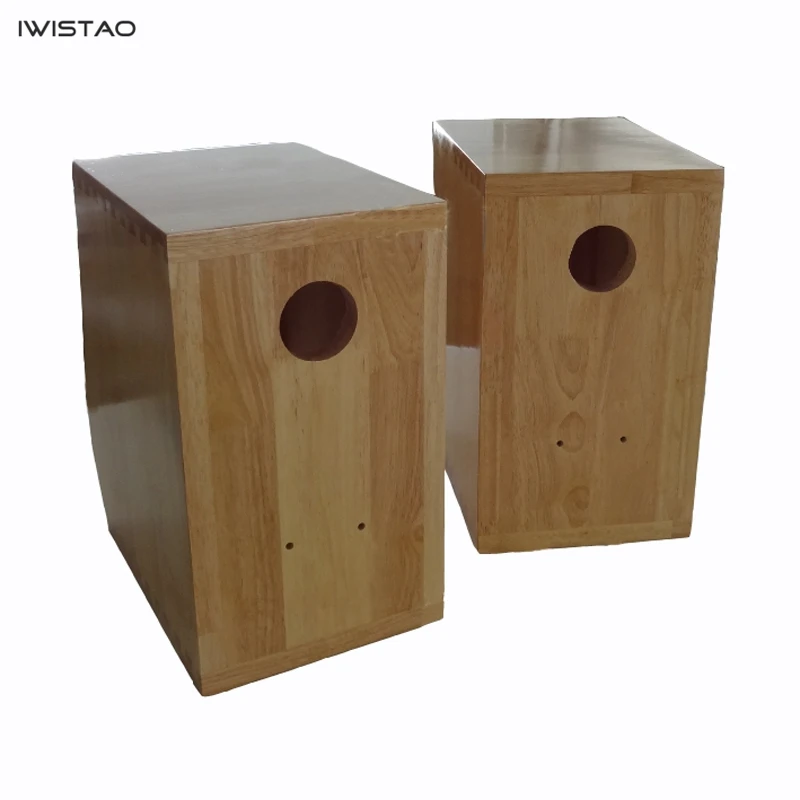 IWISTAO HIFI 2 Way 6.5 Inches Bookshelf Solid Wood Empty Speaker Cabinet 1 Pair Diamond Cut Corner 19L for Tube Amplifier