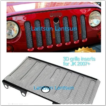 

J031 4x4 for auto accessories 2007~2015 wrangler jk 3D insect nets mesh grille black with holes steel for auto products LANTSUN