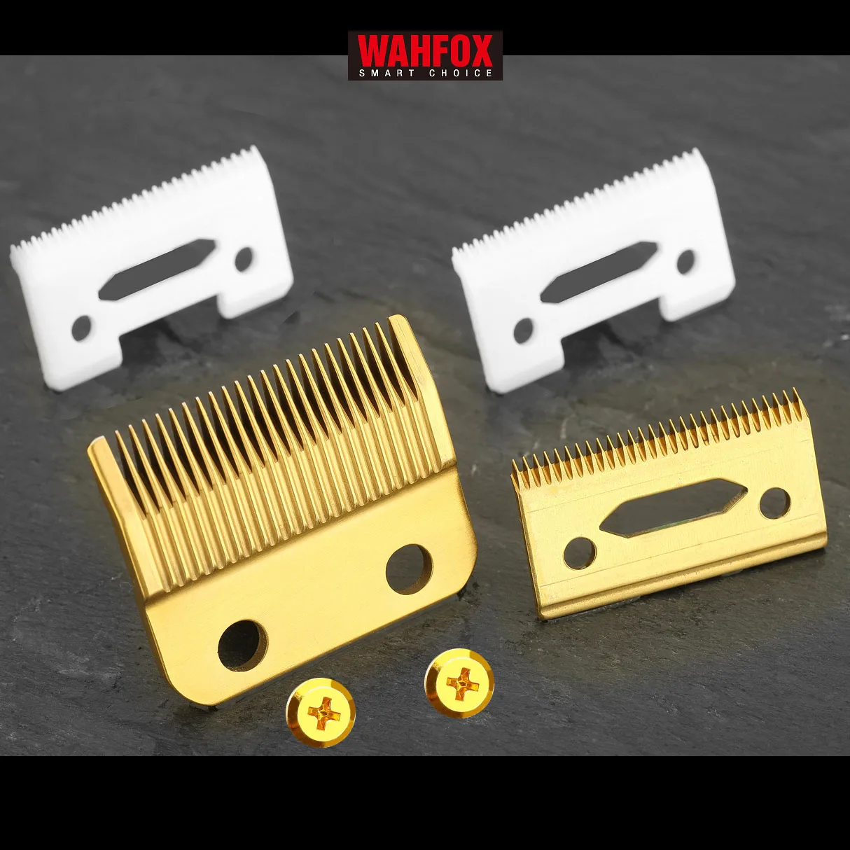 WAHFOX Professional 2 Holes Stagger Tooth Replacement Blades Set For Wahl 5 Star Series Magic Clip Hair Clippers