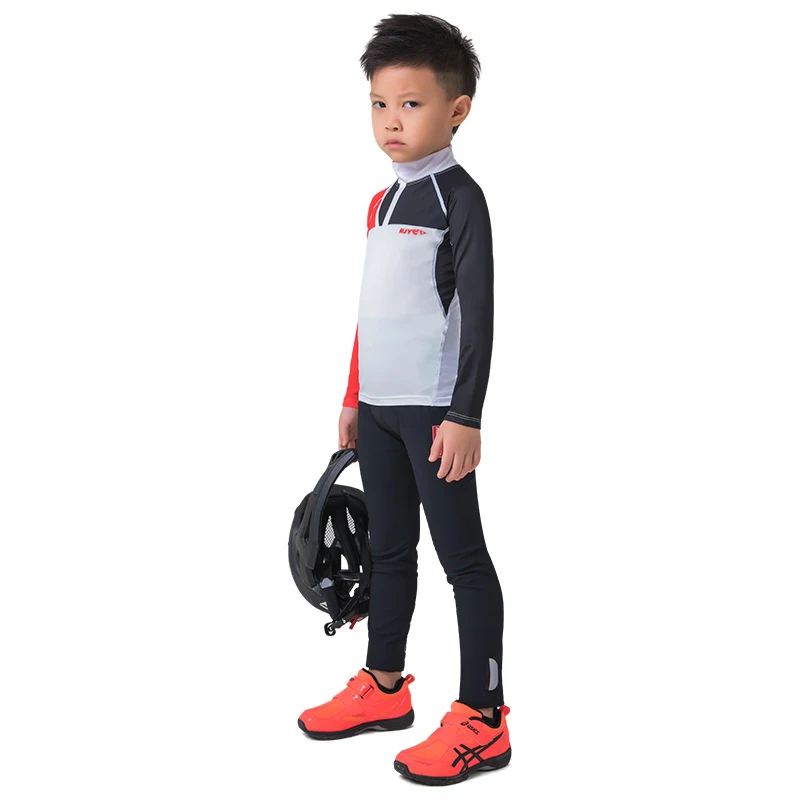 RJYC Long Sleeve Cycling Jersey Set for Kid 2022 Pro Team Children Breathable Bike Clothing Boys Girl Summer Bicycle Jersey