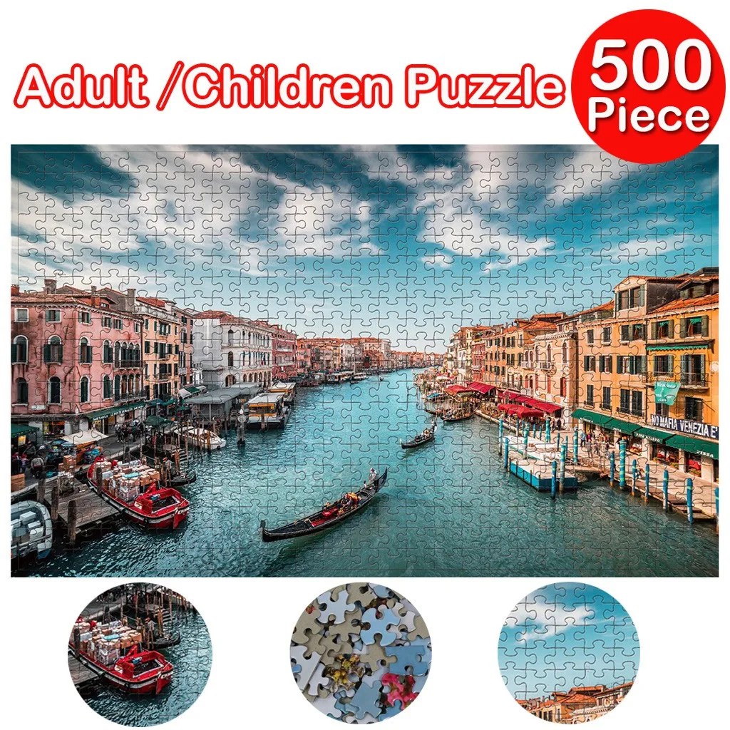 Adults Puzzles 500 Piece Large Puzzle Game Architecture Tourist Attraction  Interesting Toys Adults And Kid  Toy Children Gift