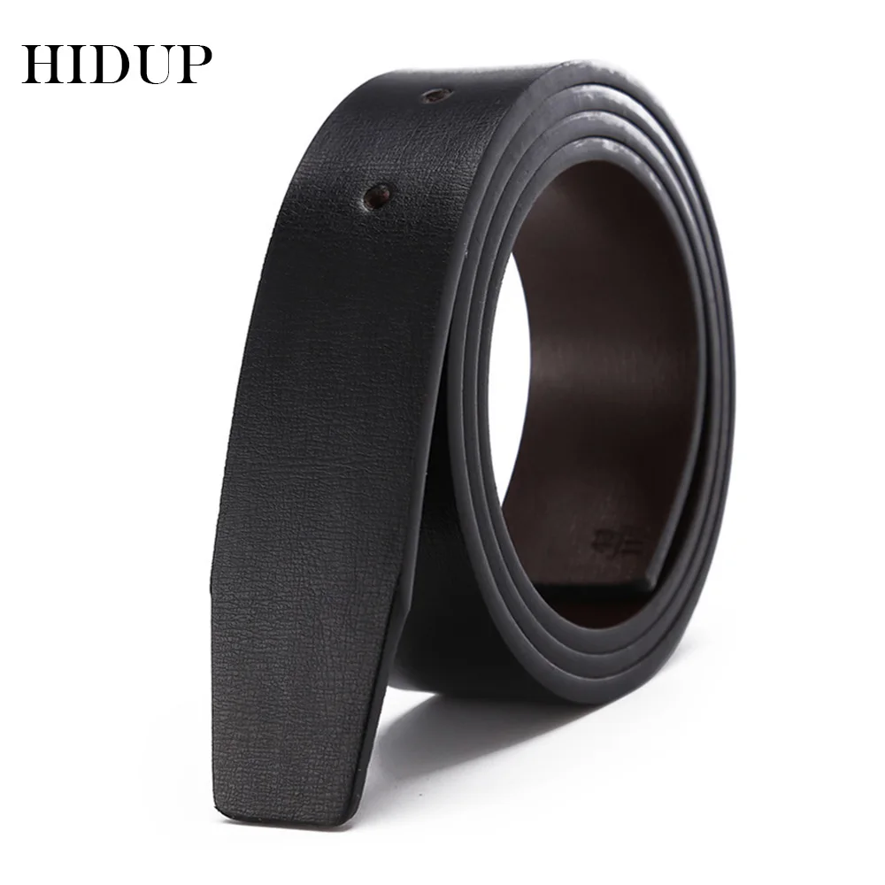 HIDUP Men's Good Level Quality Genuine Leather Belt Pin Slide Style Soft Belts Strap Only 3.3cm Wide Without Buckles 2022 LUWJ16