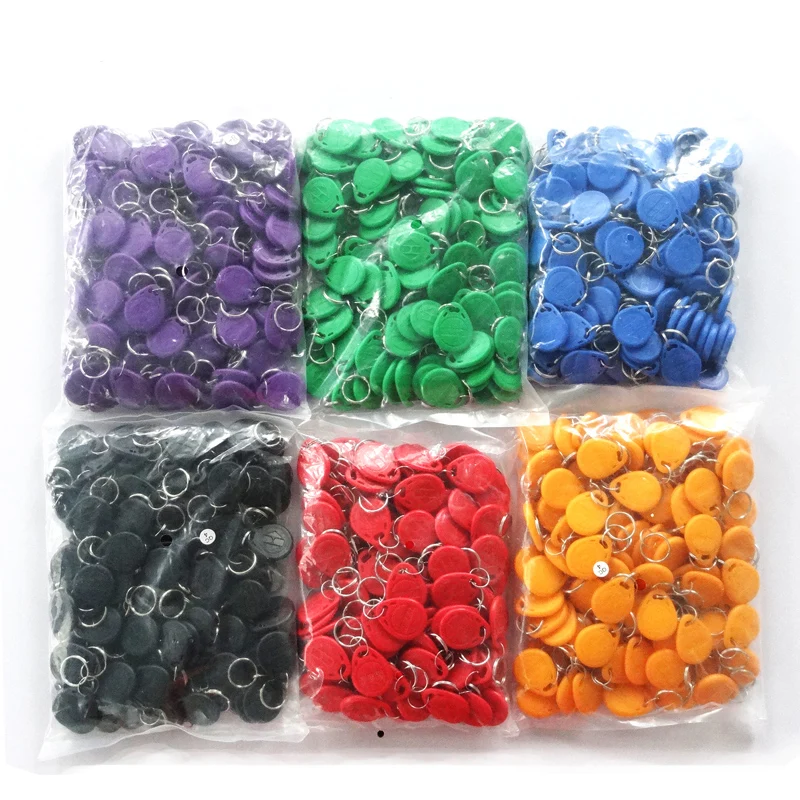 KinJoin 100Pcs/lot 125khz RFID EM4100 TK4100 Key Fobs Token Tags Keyfobs Keychain ID Card Read Only Access Control RFID Card