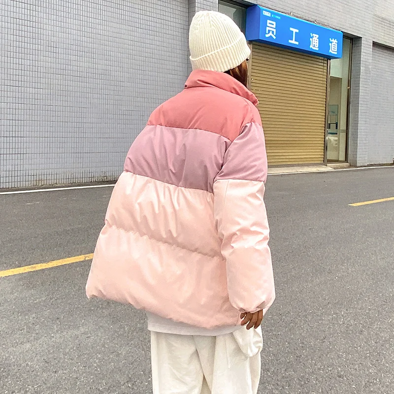 여성 Parkas Cotton Coat 여성 겨울 Fashionversatile 스탠드 칼라 지퍼 여성 Thickened Plush Warm Jacket Top