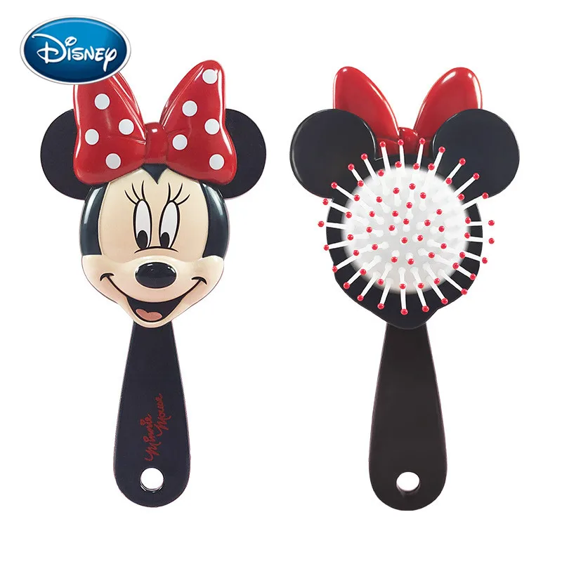 Minnie Pattern New Cute Air Cushion Comb With Mirror Folding Cartoon Girl Anti-Static Massage Comb Girl Gift Disney