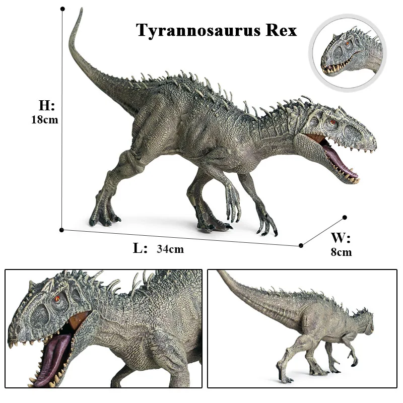 Oenux Simulation Prehistoric Jurassic Dinosaurs Indominus Rex Triceratops Mosasaurus Animals Model Action Figures Kids Toy Gift