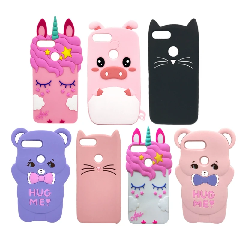 

For Huawei P Smart Case Silicone Cute 3D Unicorn Cat Cartoon Soft Phone Back Cover For Huawei P Smart FIG-LX1 PSmart 5.65 2018