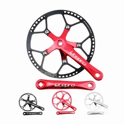 Litepro Bicycle Crankset Integrated Single Chainwheel Crank 45T 47T 53T 56T 58T BCD 130mm For Folding Bike Parts