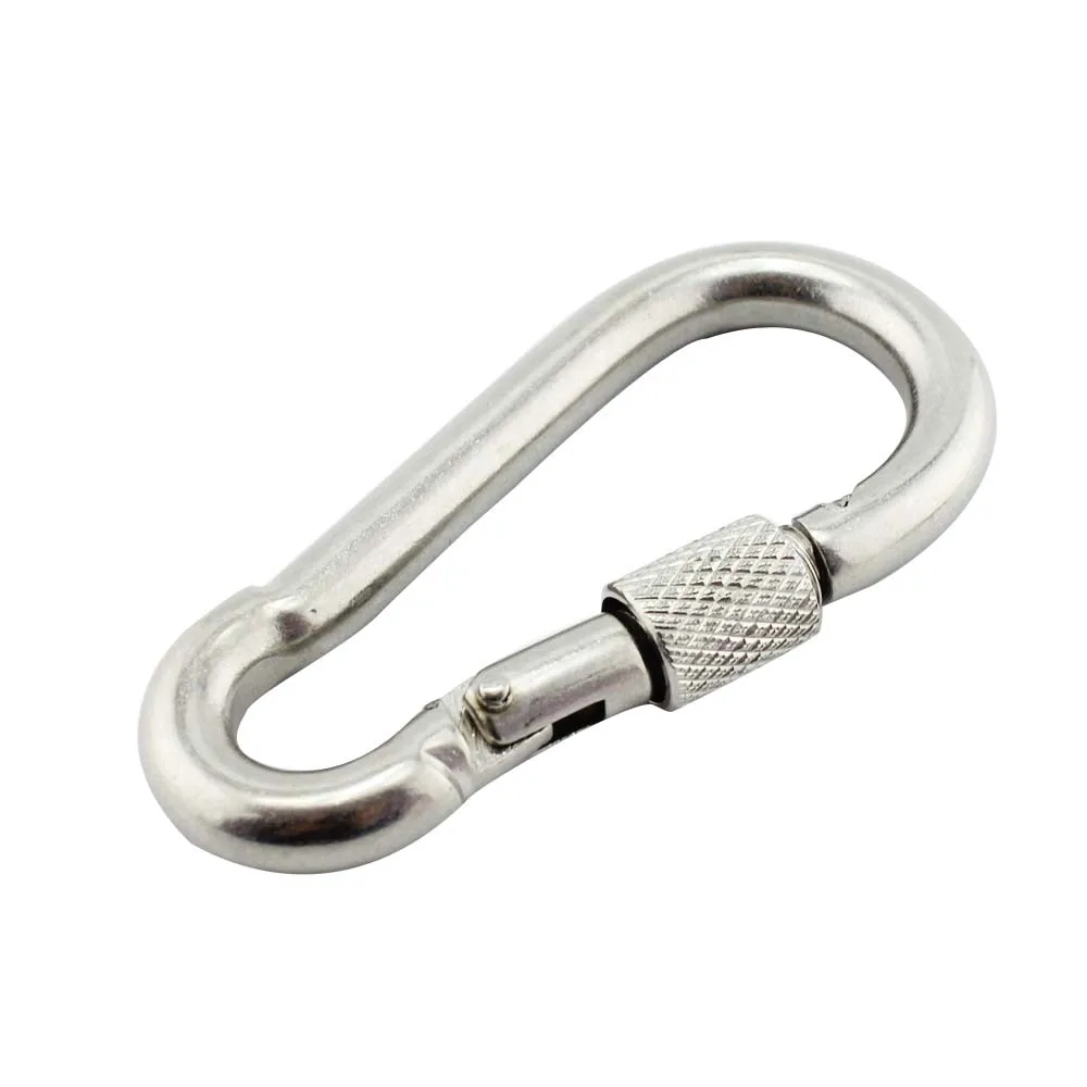 safety hiking china suppiled stainless steel 316 carabineer hook 4*40mm ,10pieces per lot/pack