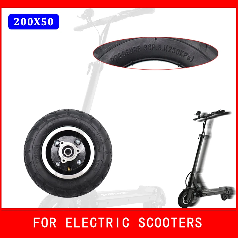 

200*50 8 Inch 200x50 Tire with Hub 8" Scooter Tyre Alloy Wheel Pneumatic for Electric Bicycle Accessories