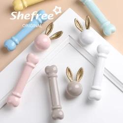 Cute magic wand Cartoon Furniture Handles White Pink Drawer Knobs Children Handles Ceramic Dresser Knobs Handles for Cabinets