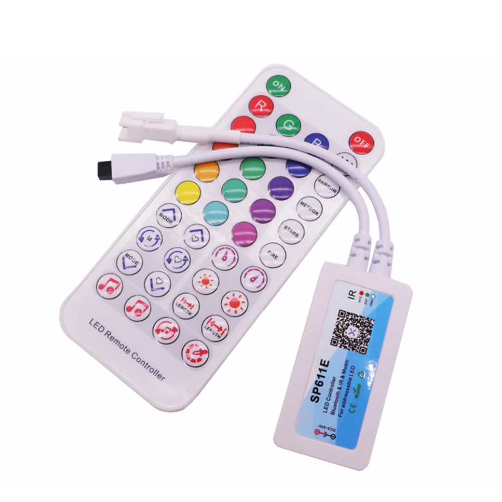 DC5V WS2812B Led Strip Individually Addressable Smart RGB Led Strip SP611E Bluetooth Music App  Controller Kit