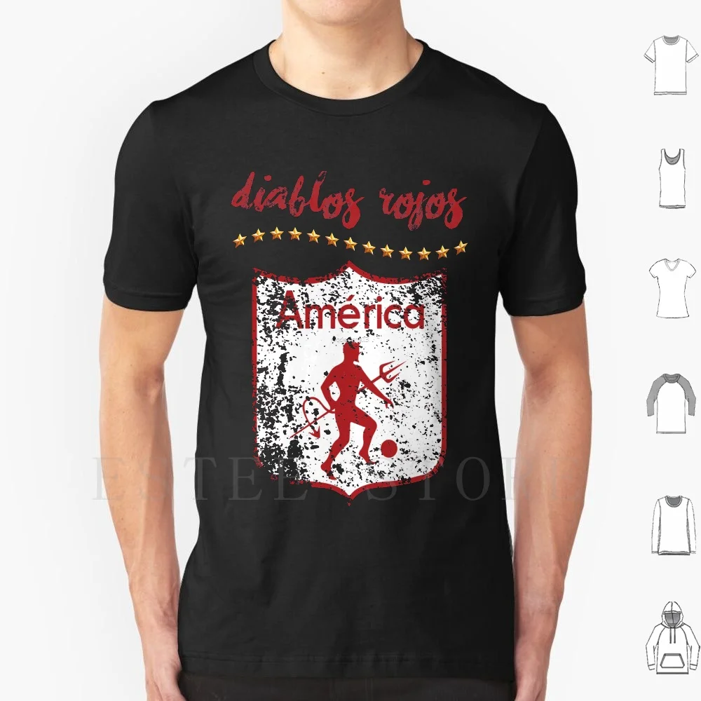 Camiseta De América De Cali DIY, talla grande, 100% algodón, Colombia, Colombianos, Cali, Mundial, Bogota, americana, ecali, fútbol, J