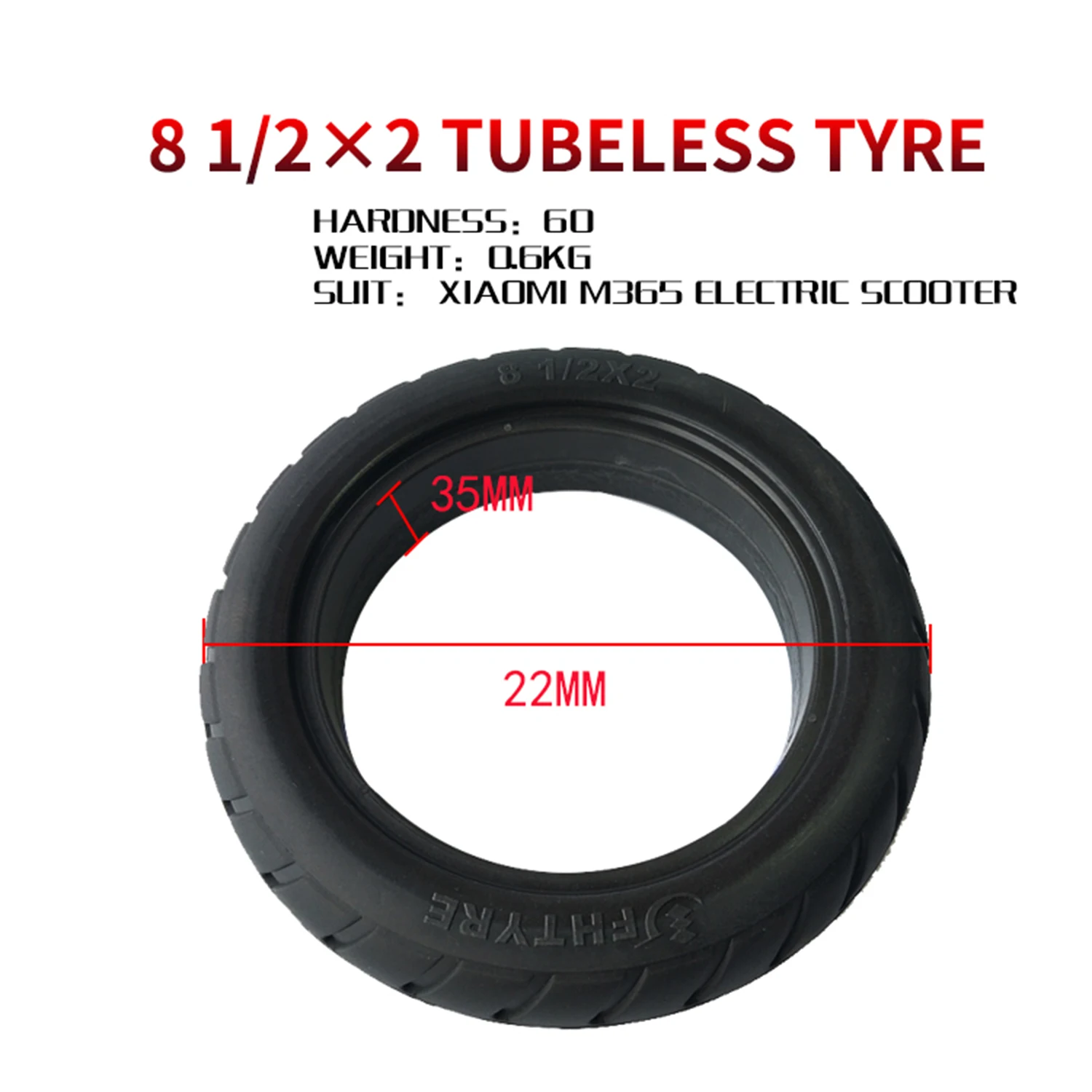 Solid Tire for Xiaomi Mijia Electric Scooter Shock Absorbers Tubeless Tyre Accessory Avoid Pneumatic 8 1/2*2  Replace Wheel Tyre