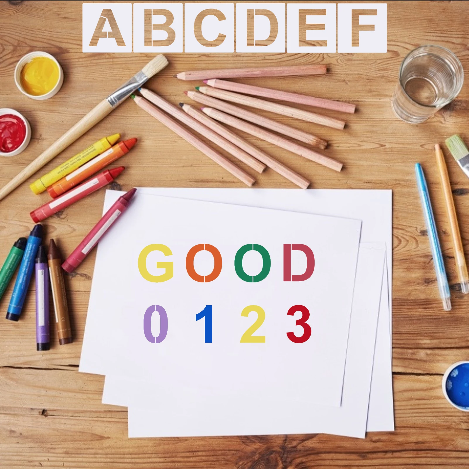 62pcs 5 Inch Letter and Number Stencils Reusable Washable Alphabet Stencils Environment-friendly PET Art Craft Templates