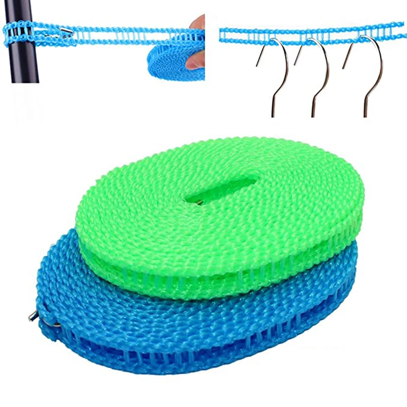 3M/5MP/8M/10M Anti-Slip Clothesline Outdoor Windproof Clothesline Travel Retractable Rope Washing Line Camping Drying Line