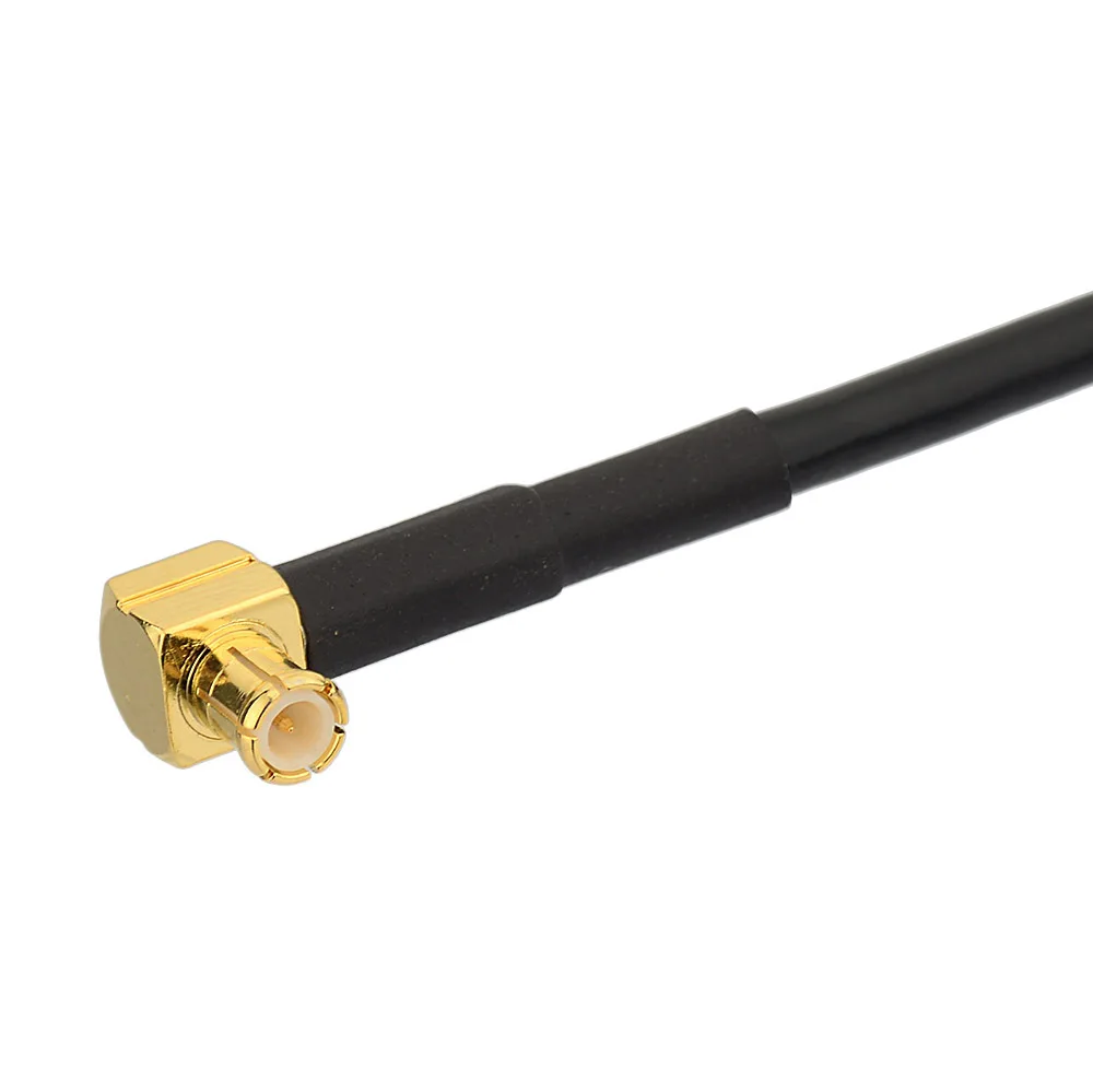 Eightwood MCX Cable Plug Male Right Angle to Straight Jack Female RG174 Coaxial for GPS GSM Audio Wireless Equipments Antenna