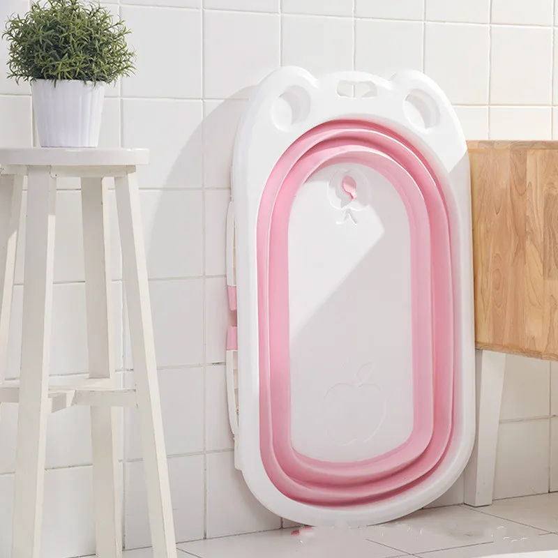 Baby Bath Tub Folding Tub Baby Can Sit Lie Newborn Baby Supplies Thickening Large Household Baby Newborn Products Free Shiping