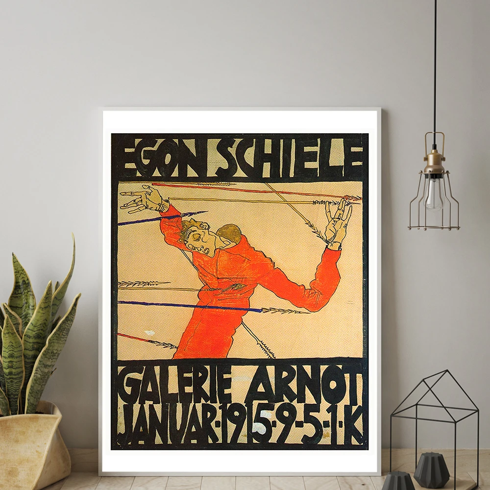 Egon Schiele Poster Art Gallery Exhibition Print Canvas Painting Abstract Poster Wall  Art Pictures For Living Room Home Decor