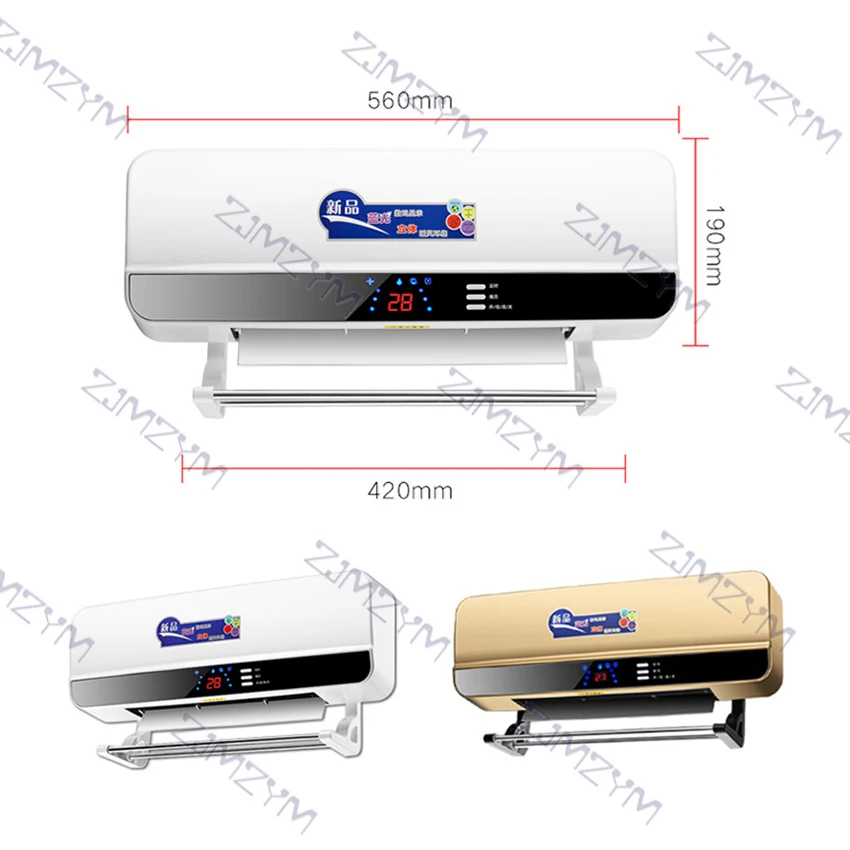 Display led aquecedor elétrico ventilador fixado na parede do agregado familiar telecontrol 8h temporizador de parede pendurado mais quente dispositivo 220v