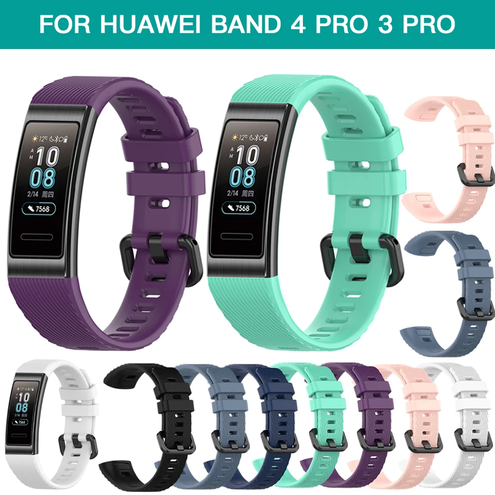 Ремешок сменный силиконовый для Huawei Band 4 Pro 3 Pro, мягкий браслет для наручных часов, аксессуары для часов