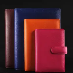 Yiwi Logo Custom Genuine Leather Rings Notebook A5 A6 A7 Personal Binder Agenda Organizer Diary Journal Sketchbook Planner