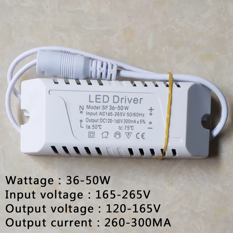 LED 3W-50W fuente de alimentación de adaptador de alimentación de panel de luz LED controlador de corriente constante DC hembra downlight