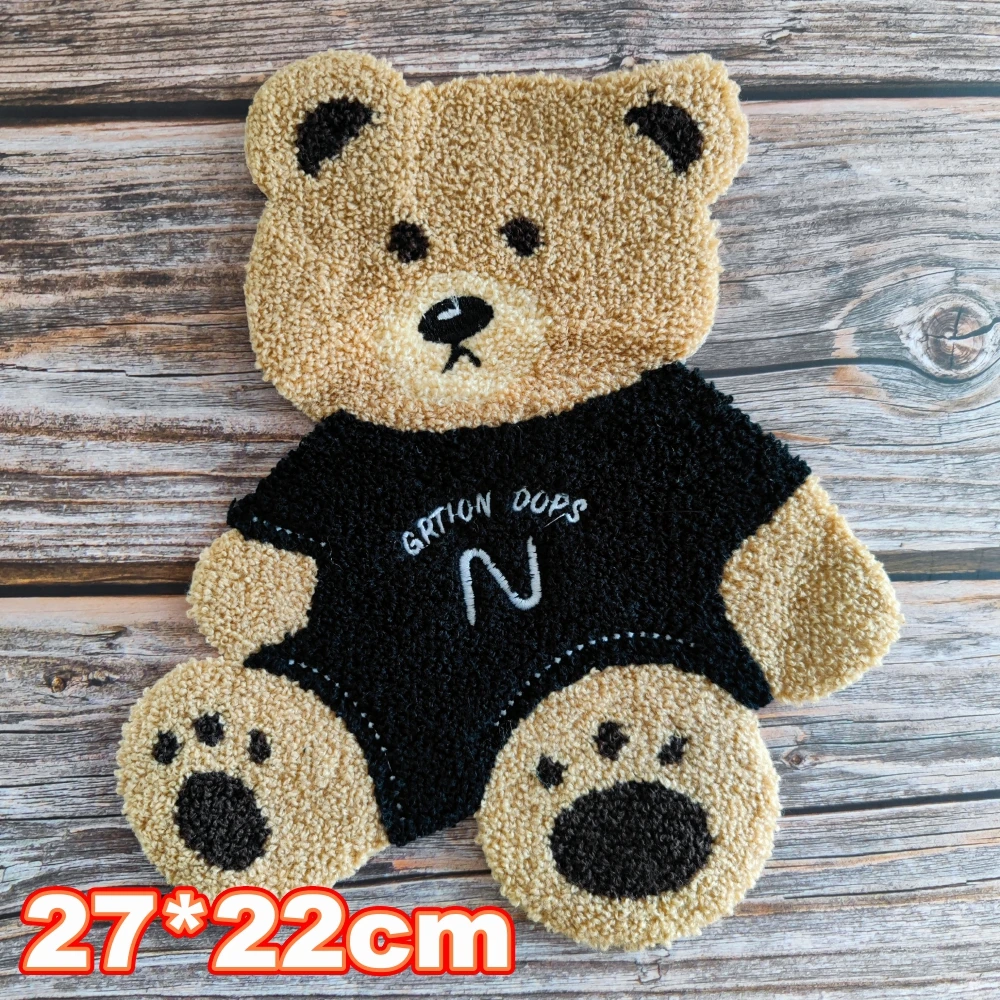 embroidery chenille letter bear patch,embroidered animal cartoon patches for coats bears badges cute girls appliques A211242