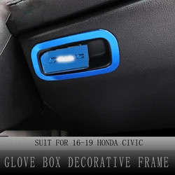 Glove Box Covers for Honda Civic 2016-2019 10th Gen Center Glove Box Decorative Frame Trim Stickers Car Interior Accessories